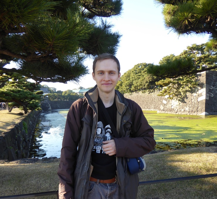 Darren Lester outside the Tokyo Imperial Palace.