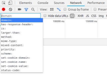 List of network filtering options